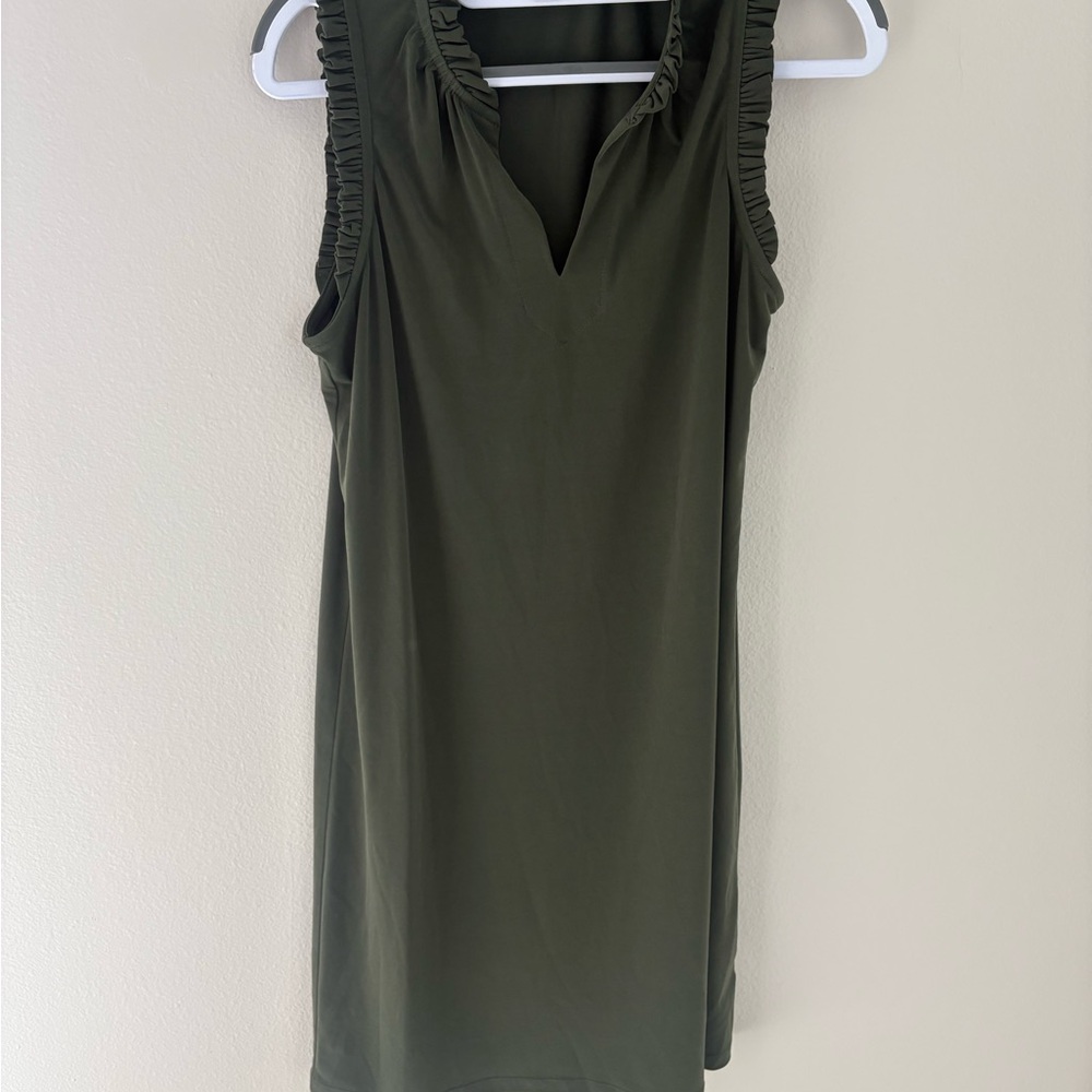 Michael Kors Olive Green Ruffle Dress
